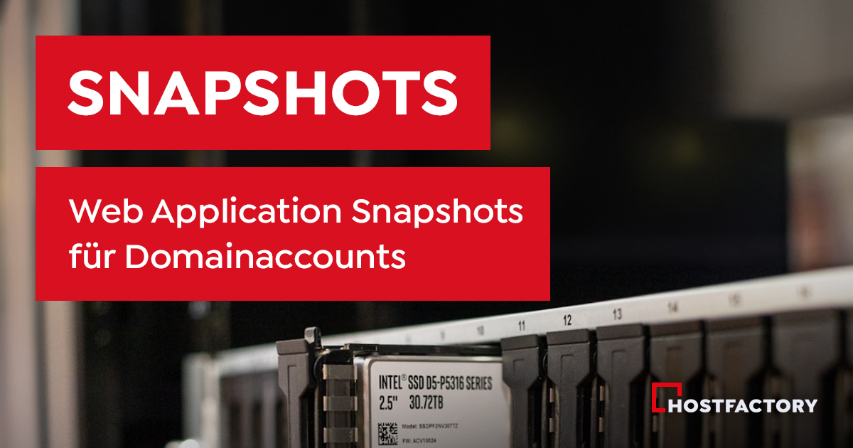Snapshot-Funktion für Webapplikationen – einfach, schnell, flexibel